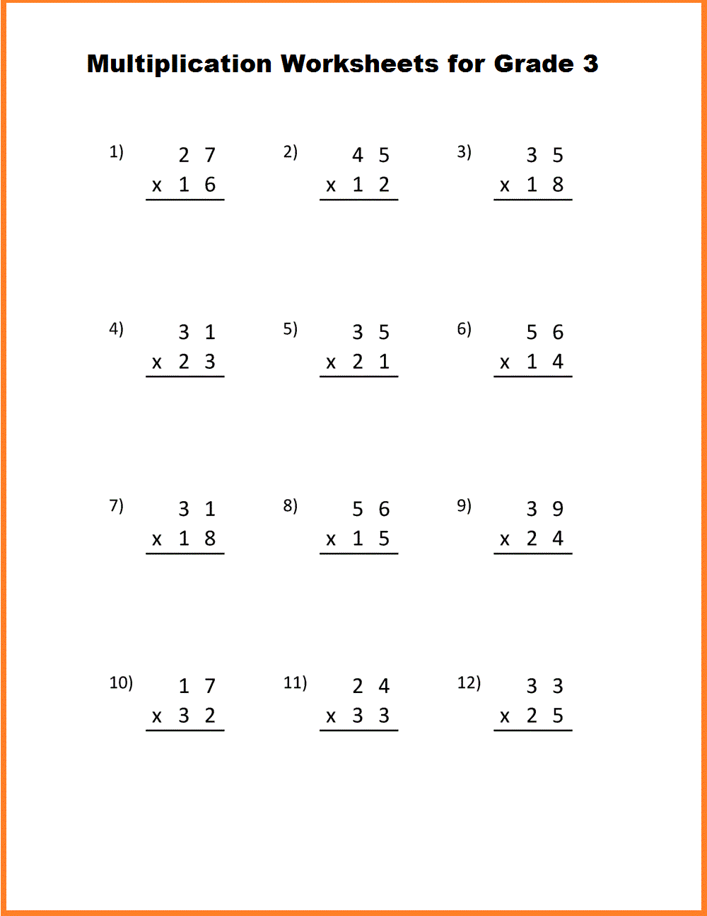  Multiplication Worksheets For Grade 3 PDF The Multiplication Table