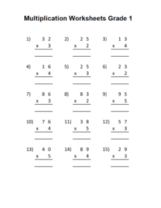Multiplication Worksheets Grade 1